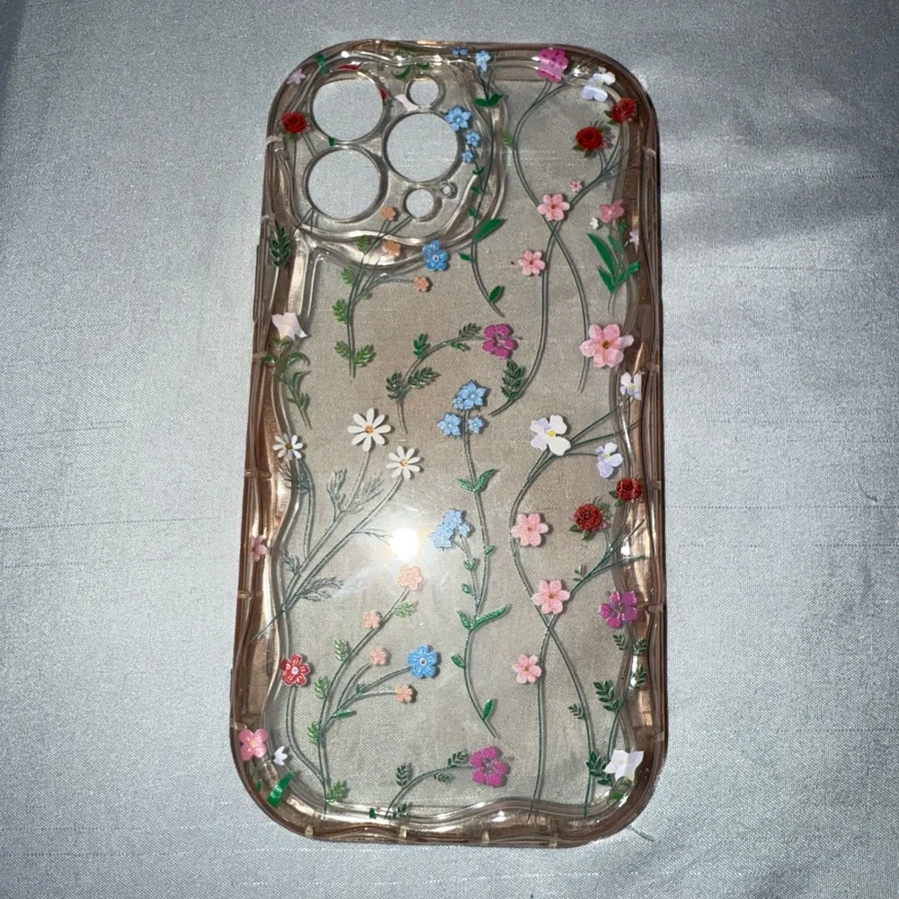 Floral Clear Phone Case - Picture 2 of 3
